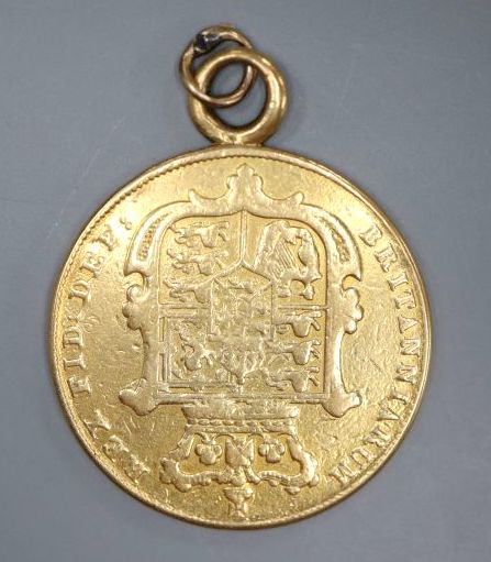 A George IV 1827 gold sovereign, now with pendant mount,